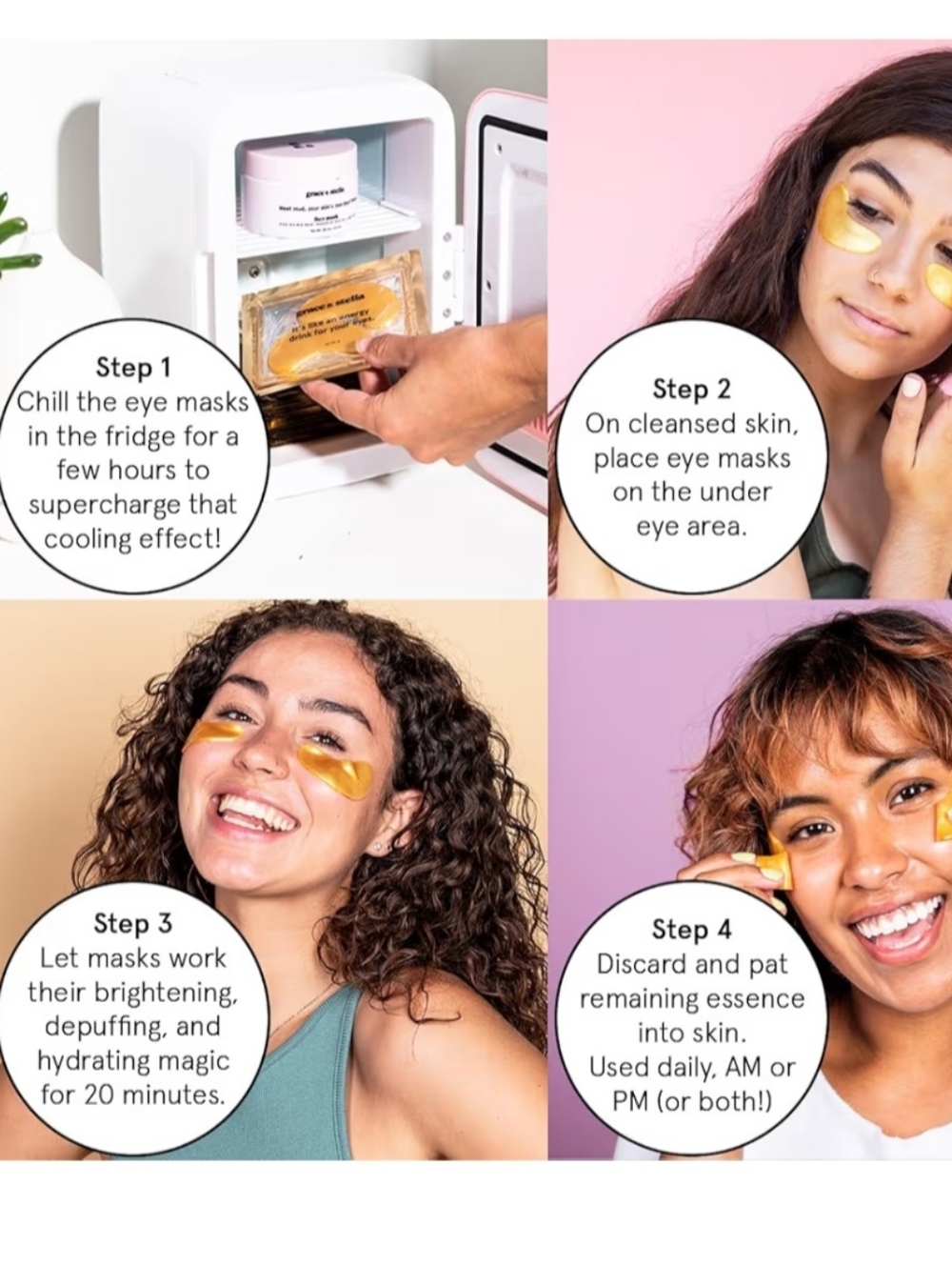 grace & stella Gold Energizing Eye Masks - 24 Pairs - Picture 4 of 4